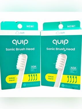 {Set of 2} QUIP Sonic Brush Heads 8 Total ~ Toothbrush Replacement ~ New in Box